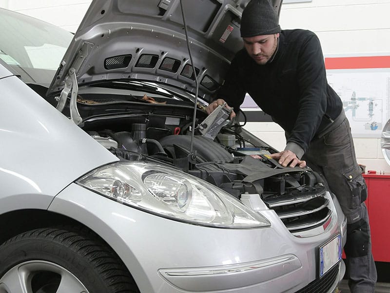 repairing a car