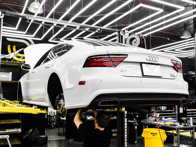 servicing a car